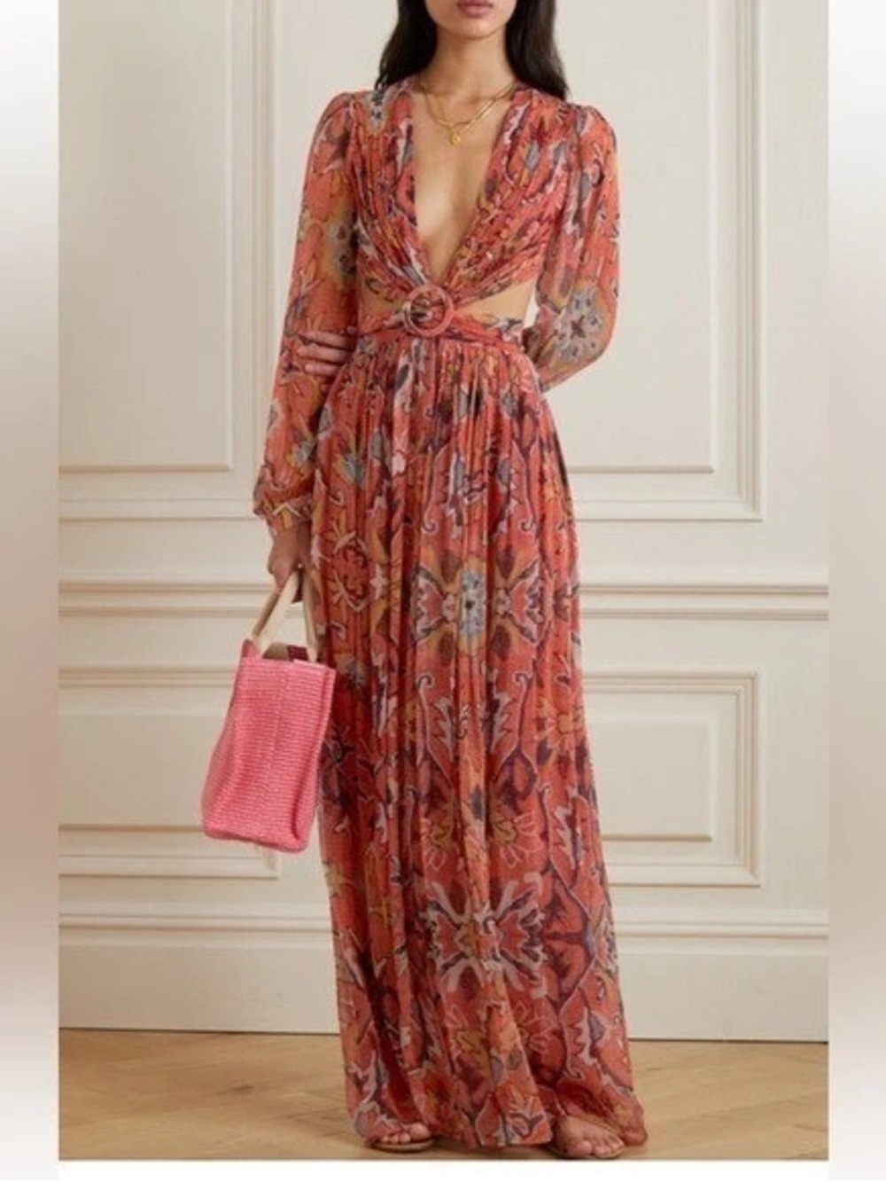 Hannah Artwear Rio Open Back Floral Cutout Maxi Dress - NWT